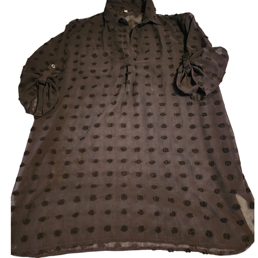 EKO Pom Pom Sheer Tunic Top Blouse Festival Beach Cover Up XXL